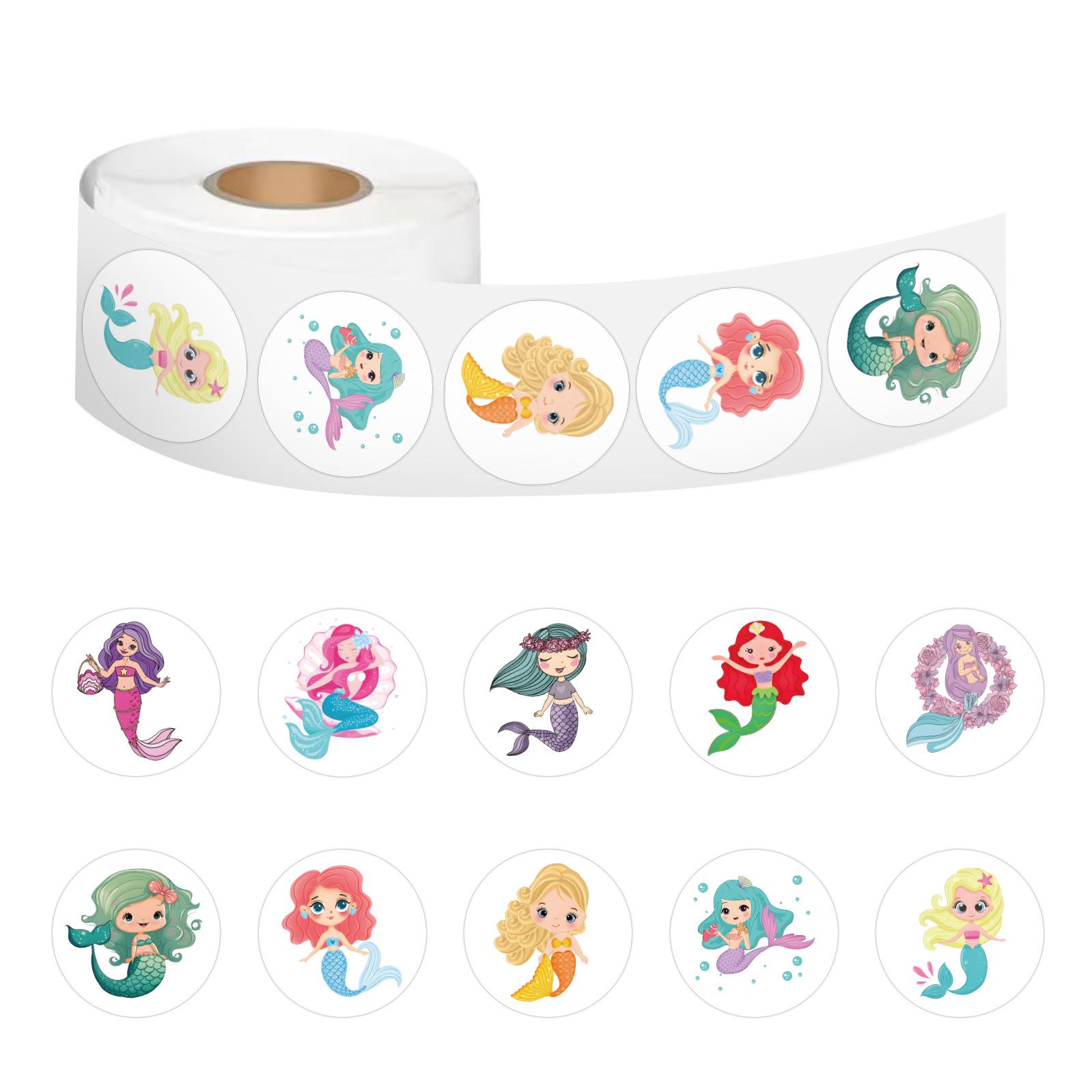 

Cartoon Mermaid Swirl Stickers: 500 Sheets for Journals, DIY Notebooks, Stationery & Kids Crafts