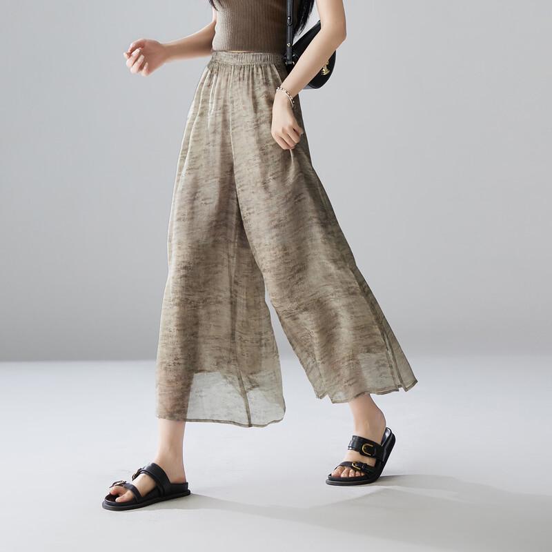 SOFSIL Retro Print Wide-Leg Cropped Pants