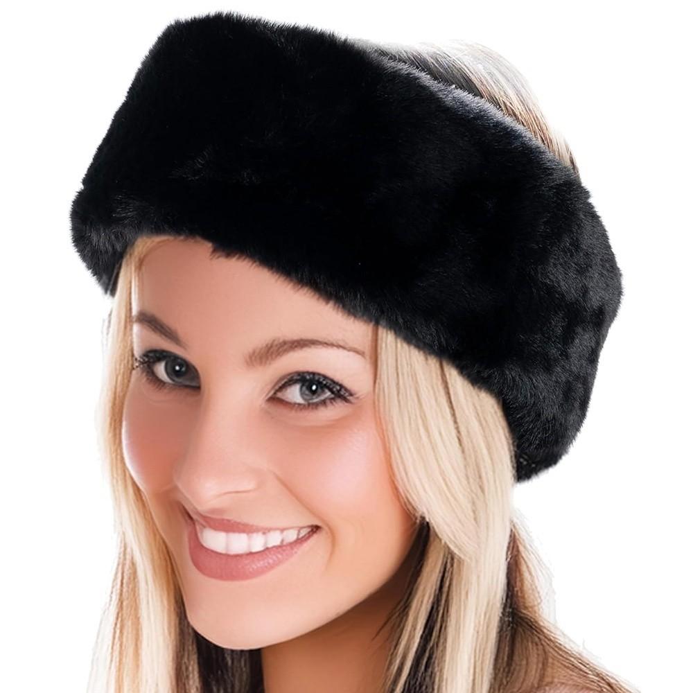 Solid Color Fluffy Plush Headband Wide Design Turban Hat Fashion Hair Band Daily Wear