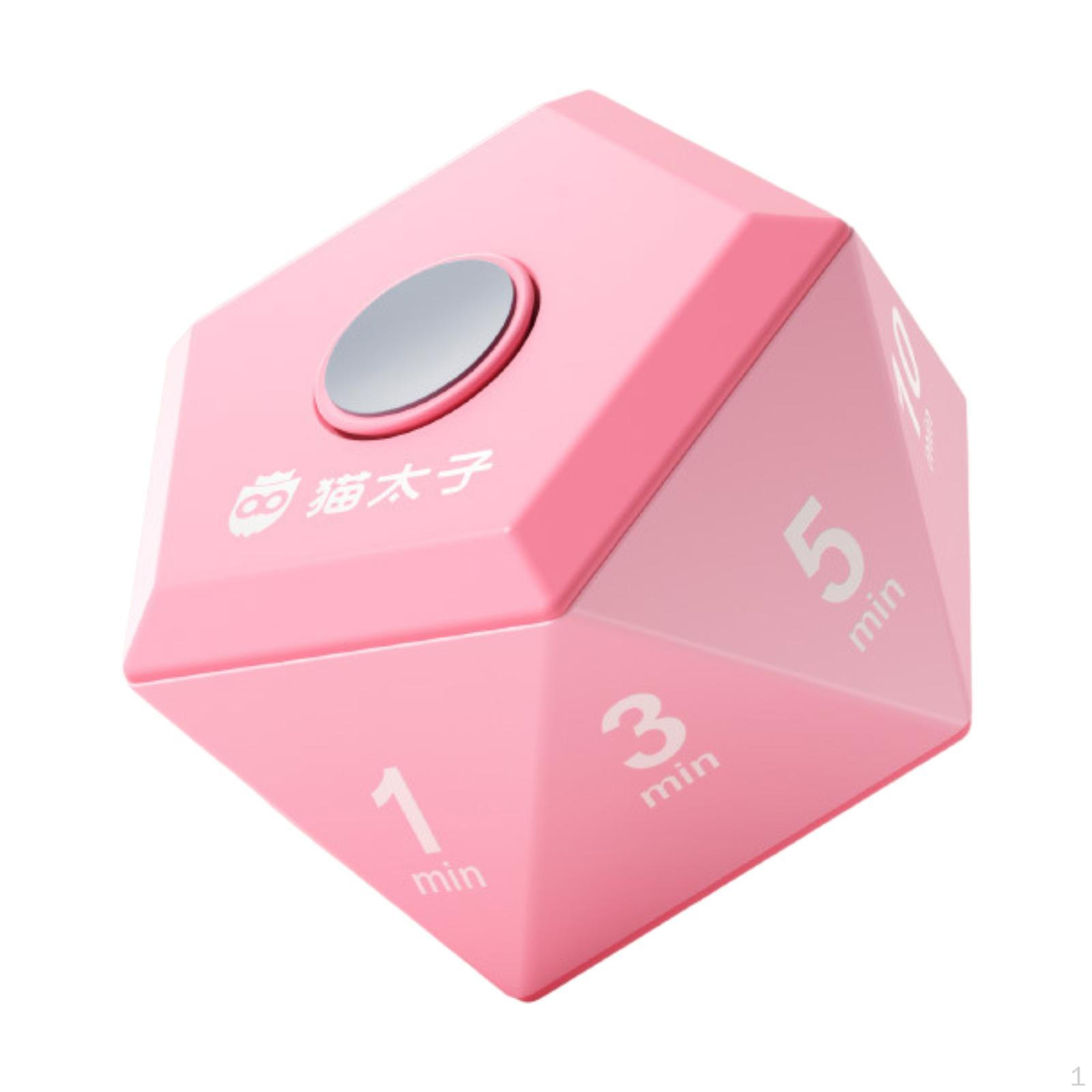 

Детский кубический таймер Менеджер времени для учебы Пользовательская настройка времени Многофункциональный для кухни, класса розовый