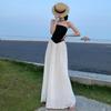 French Temperament Sexy One-shoulder Dress Women's Summer New Beach Vacation Bandeau Patchwork Pleated Skirt