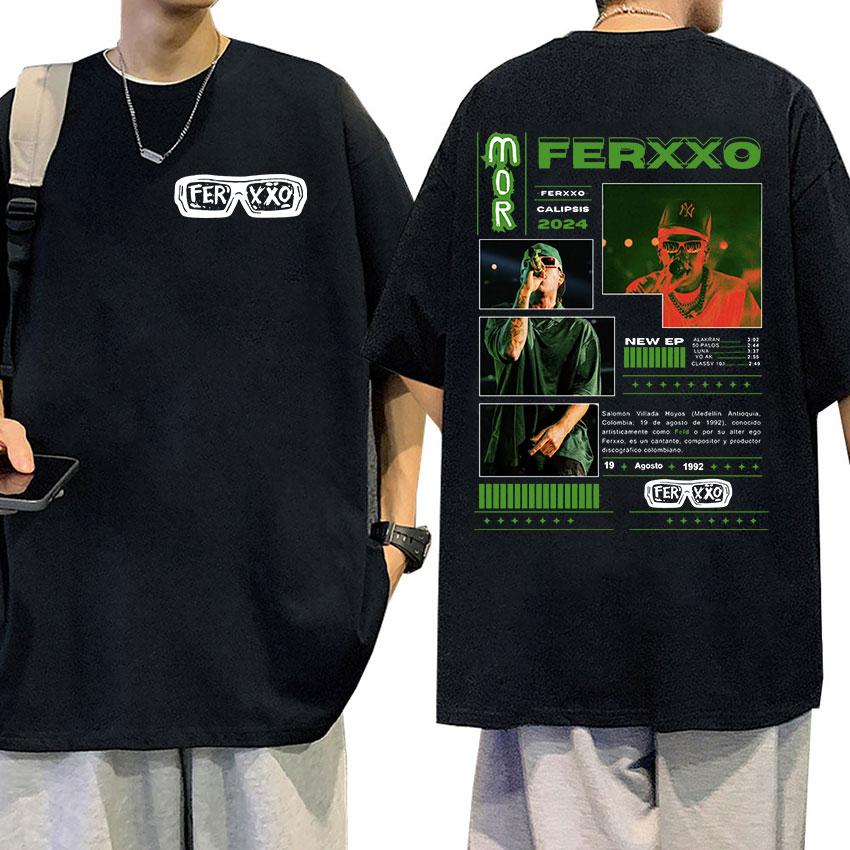 Rapper Feid Ferxxo 2024 Graphic T Shirt Mens Hip Hop Fashion High Quality TShirts Vintage Oversized Cotton Tshirt Streetwear