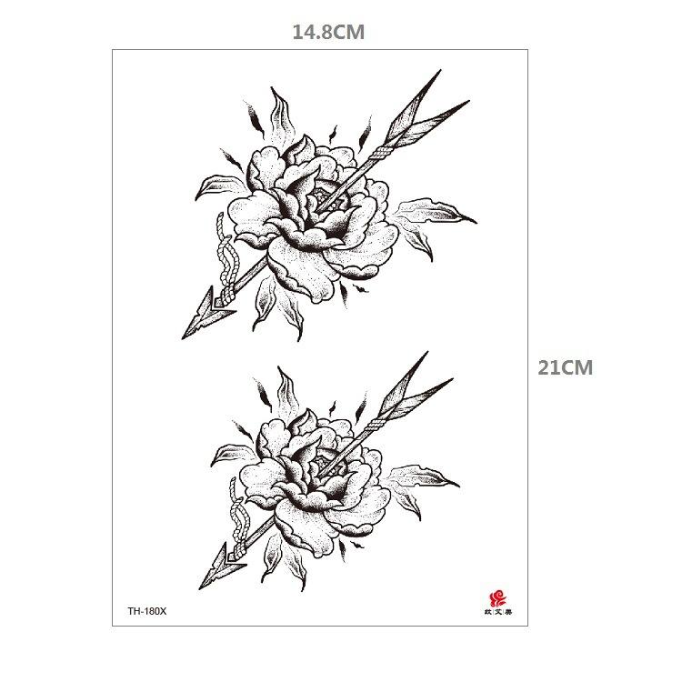 Tiger Tattoo Sticker Half Arm Lion Large Pattern Water Transfer Amazon Set