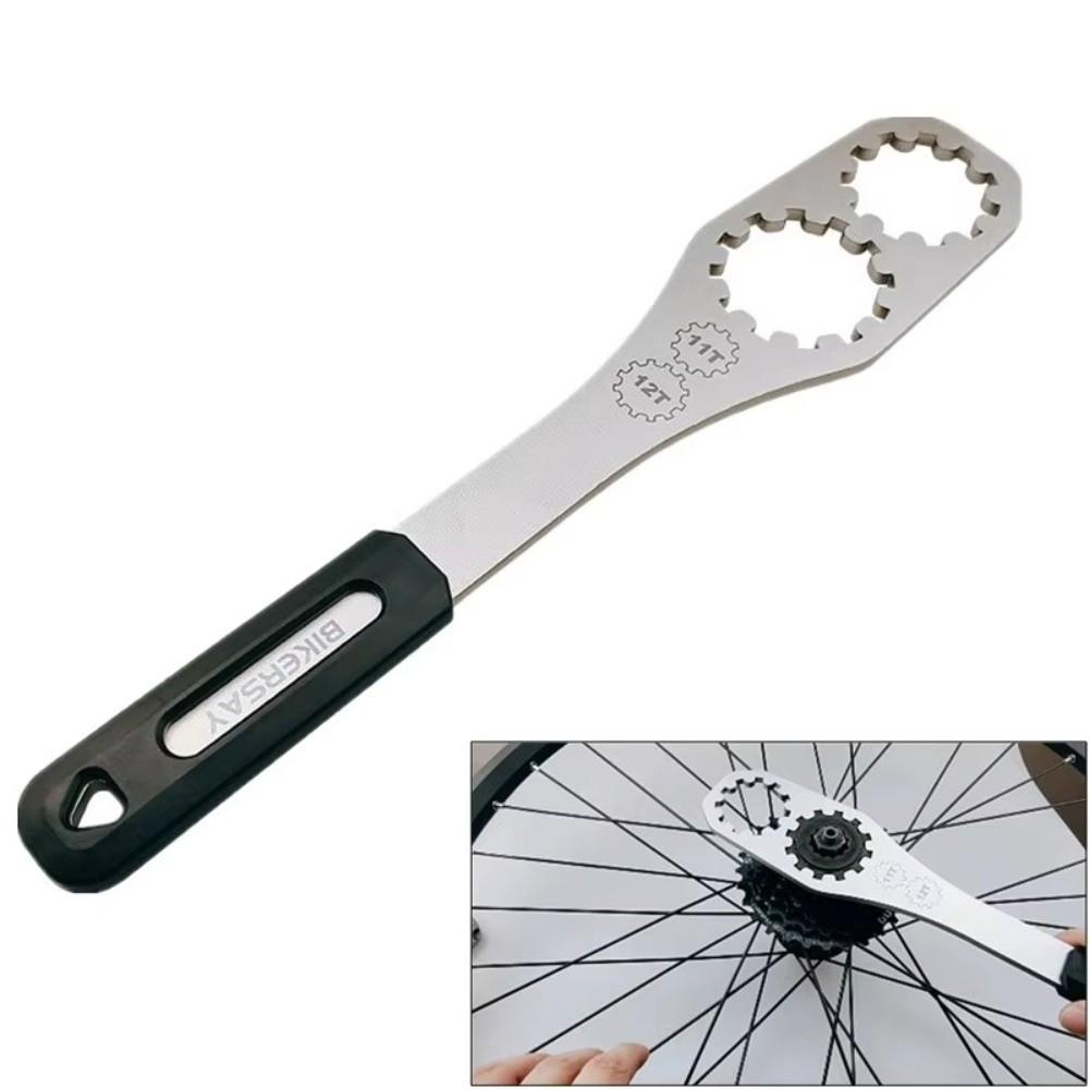 Stainless Steel Freewheel Wrench Ergonomic Handle MTB Gear Wheel Fixing Tool  MTB Gear Fixing