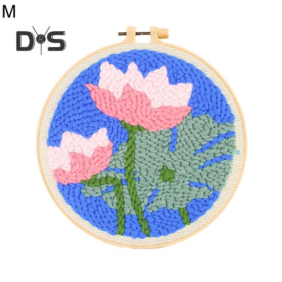 Punch Stitch Kit Healing Weave Punch Stitching Kit für Erwachsene und Kinder, DIY Punch Needle Stickset mit Werkzeug, Garne, Hoop für Anfänger