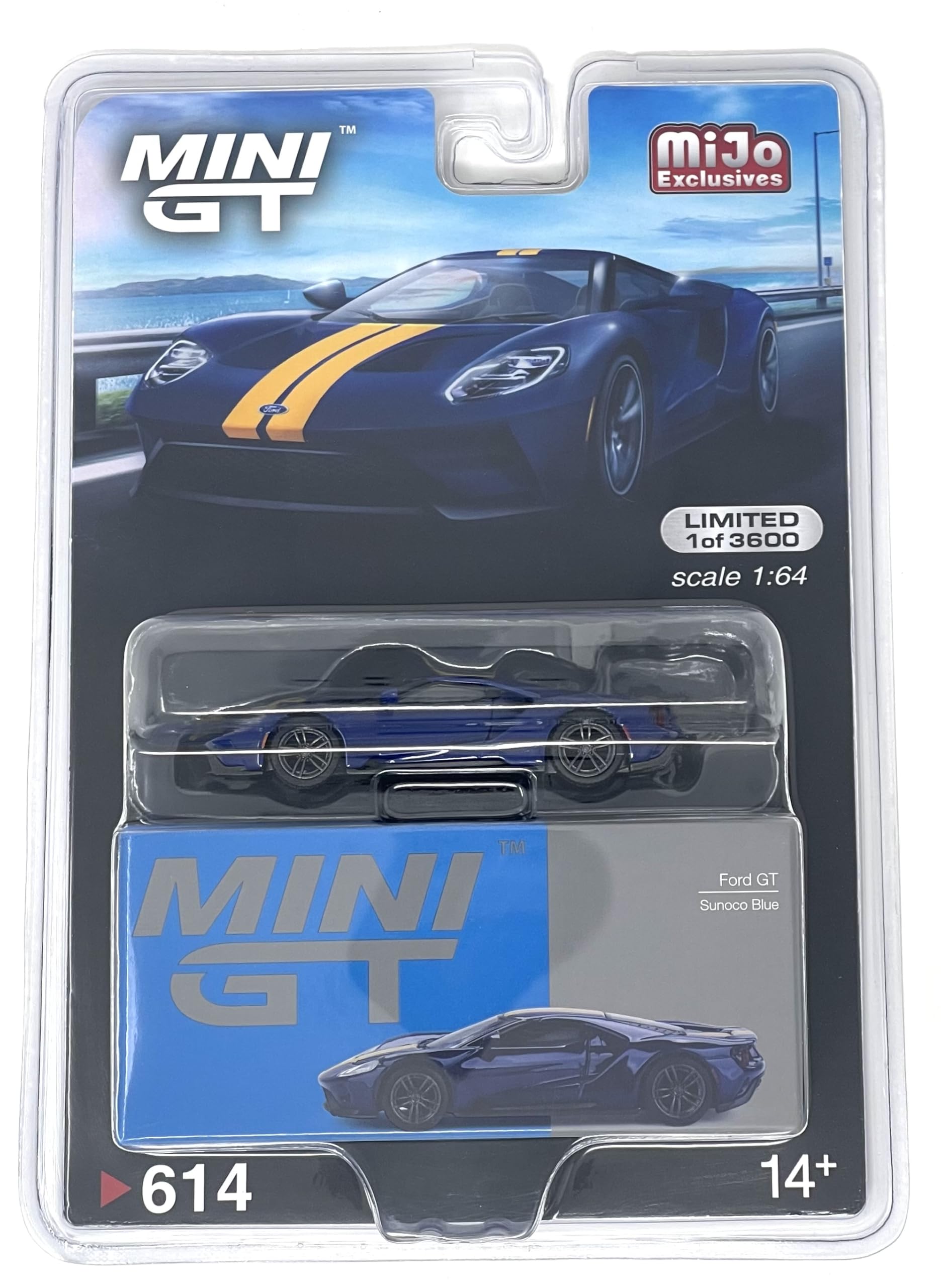 

MINI GT x MiJo Exclusives Ford GT Sunoco Blue Готовое изделие 1/64 (Левый руль)