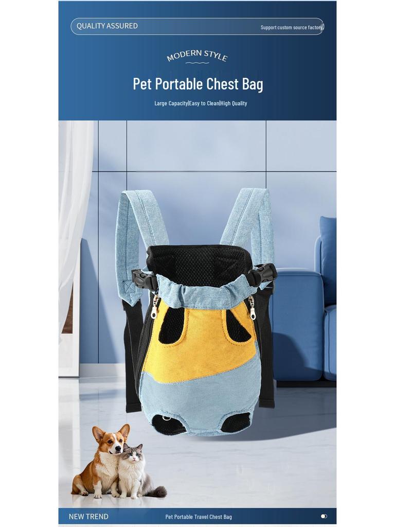Universal Comfortable Pet Backpack for Small/Medium Cats and Dogs - Cross-border Outdoor Travel Carrier with Thickened Straps