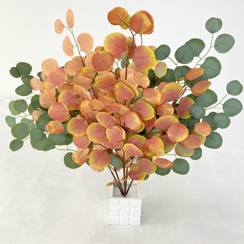Painted Oil Artificial Leaves Wedding Props Decorate Realistic Foliage