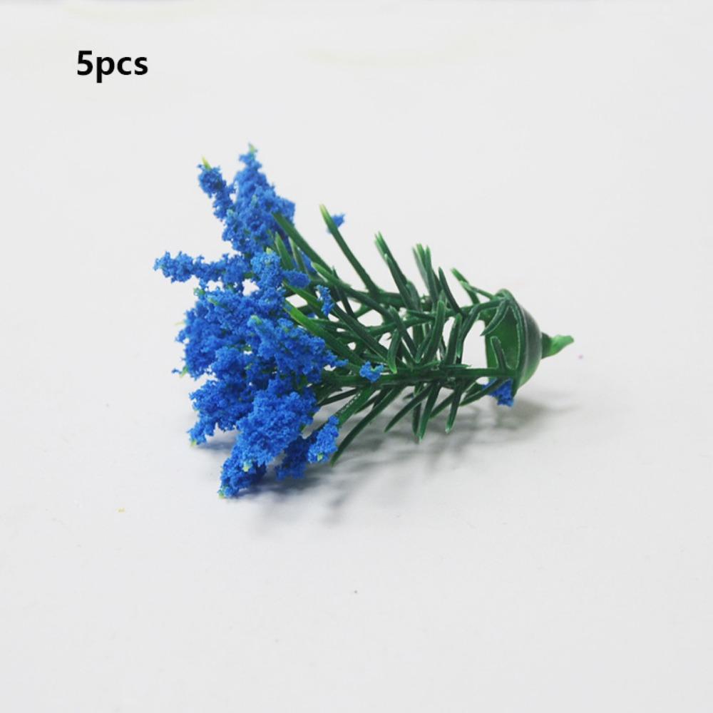 5pcs Mixed Colorful Miniature Flower Cluster Plastic Outdoor Scene Materials New Sand Table Model
