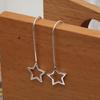 LeCalla Joyería de Plata de Ley 925 Pendientes Colgantes de Lágrima con Alambre Pasador Ligero en Forma de Estrella para Mujer