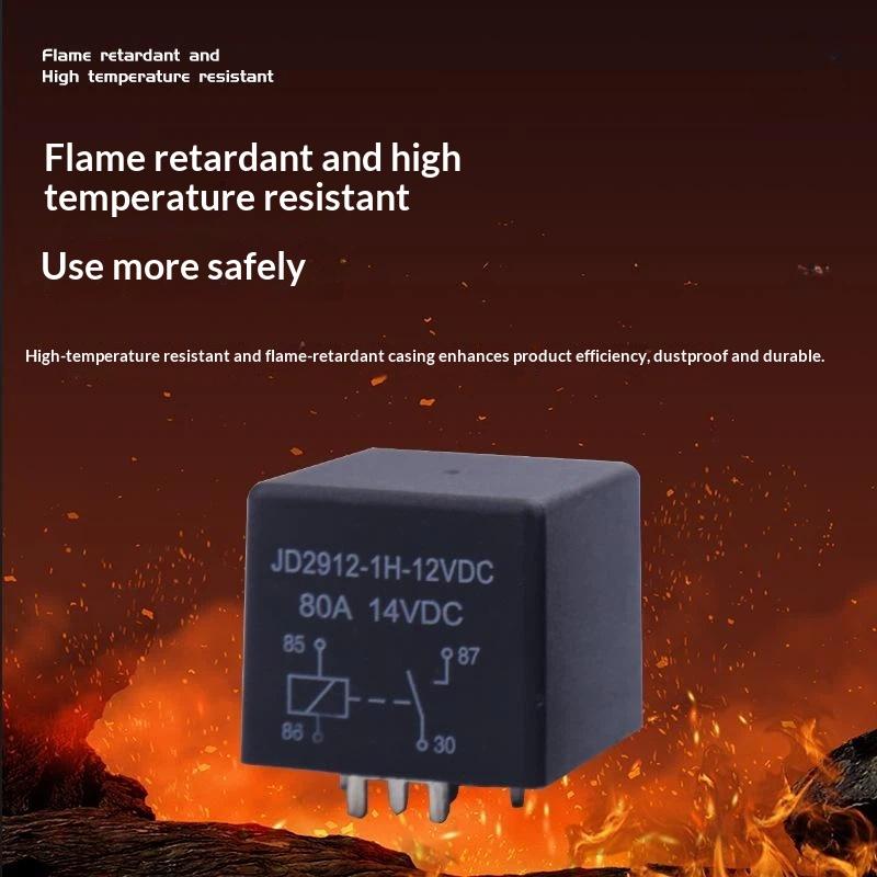 Heavy Duty Car Relay 12VDC 80A 4Pin 5Pin Sharp Pin for 24V Automotive Light Welded Conversion Upgrade