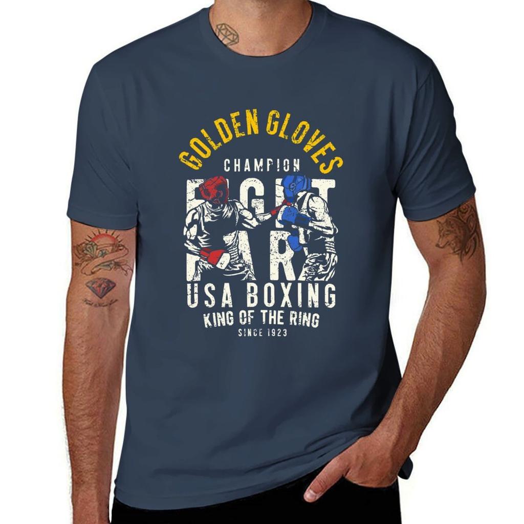 Golden Gloves Boxing T-Shirt Cotton T Shirts High Quality T Shirts Cotton 100% T-Shirt