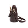 YUYULA Leder Handtasche, Damen Umhängetasche, Beuteltasche, Schultertasche, Kaffeefarbe, mit Geschenkbox