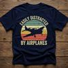 Easily Distracted By Airplanes Retro Airplane Shirt Pilot Gifts for Unisexs Clothing Unisexs Summmer Vintage Aviation Gift T Shirt