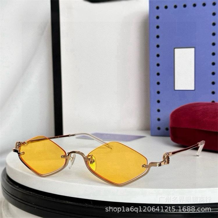 Luxury designer half-frame retro sunglasses, prismatic sunglasses, men's and women's European and American trend retro glasses S