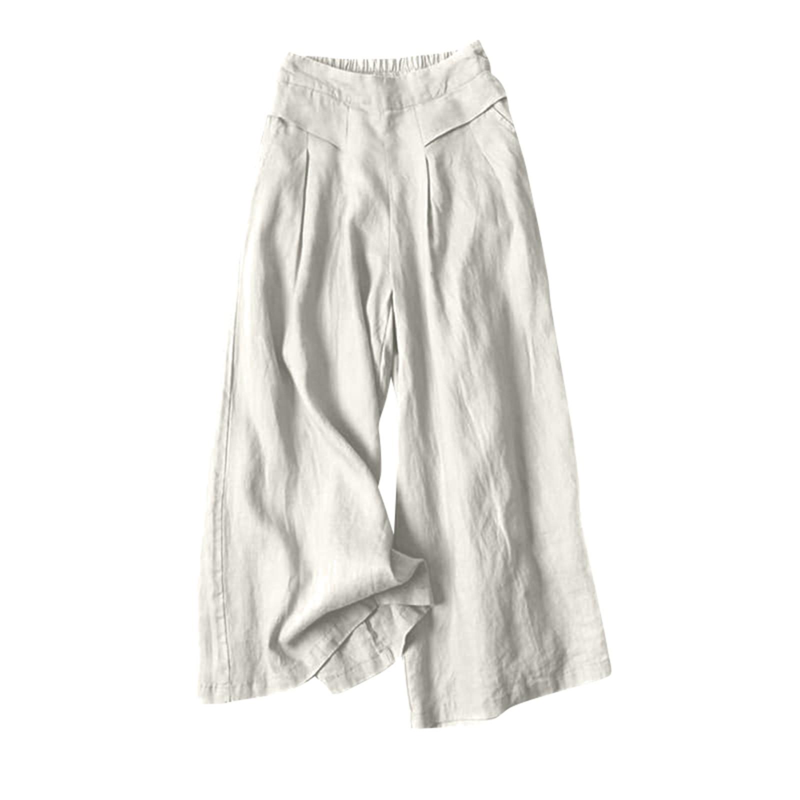 

Fashion Women High-waisted Loose Summer Thin Slim Large Size Casual Straight Pants L бежевый