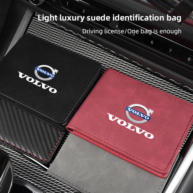 Volvo Car Driver's License Card Holder Suede Card Storage Bag For V60 V40 XC90 S60 C30 XC60 V50 V70 S90 Olestar AWD XC40 S80 V90