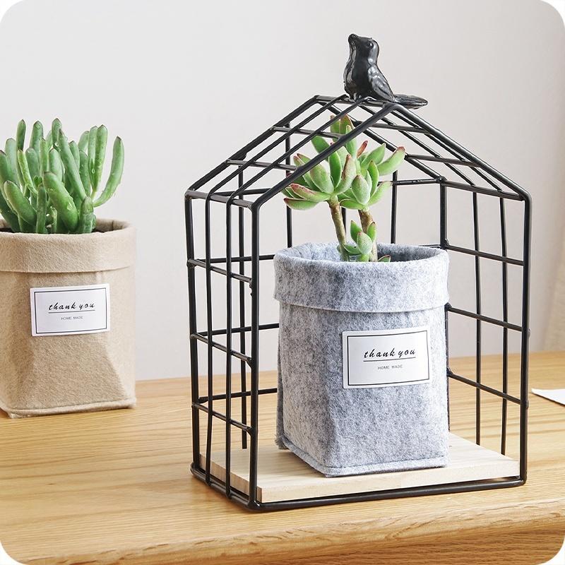 Fabric Flowerpot Desktop Storage Basket Sundries Storage Box Small Cute Table Storage Basket  Storage Bags Organizer