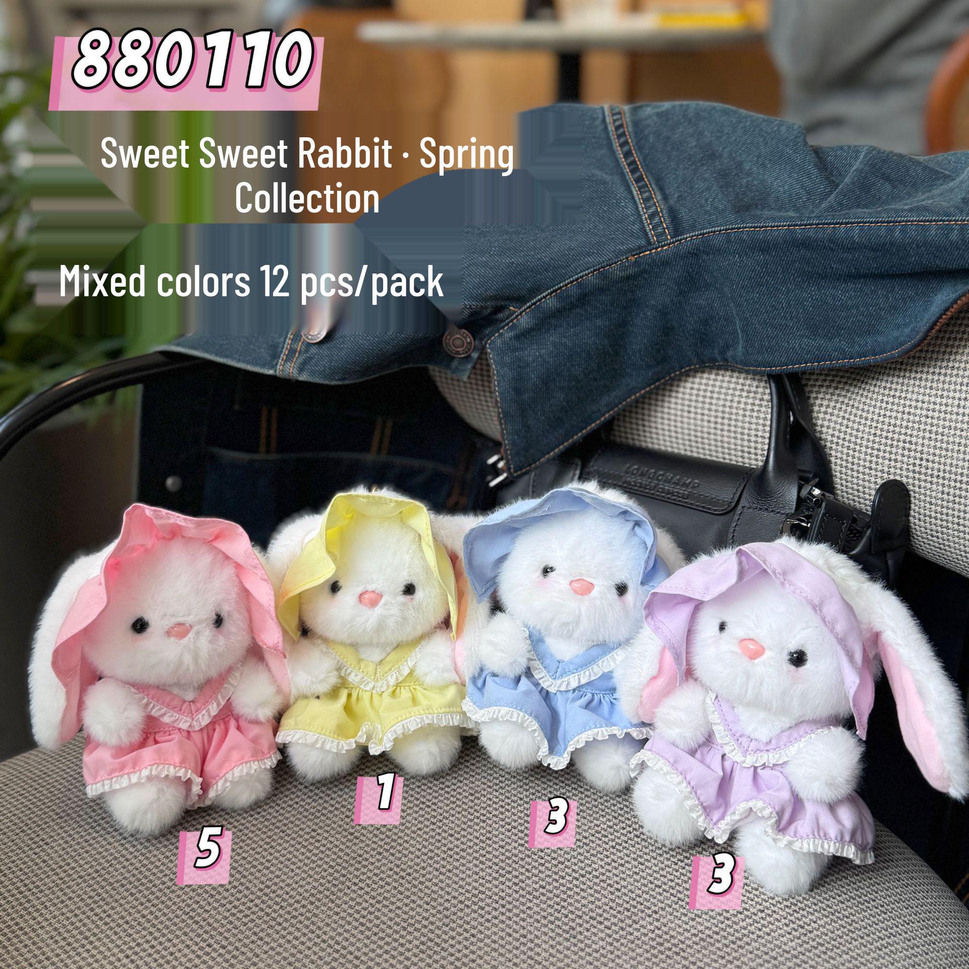 Long-Eared Rabbit Plush Keychain: Cute White Doll Backpack Pendant & Gift 12cm