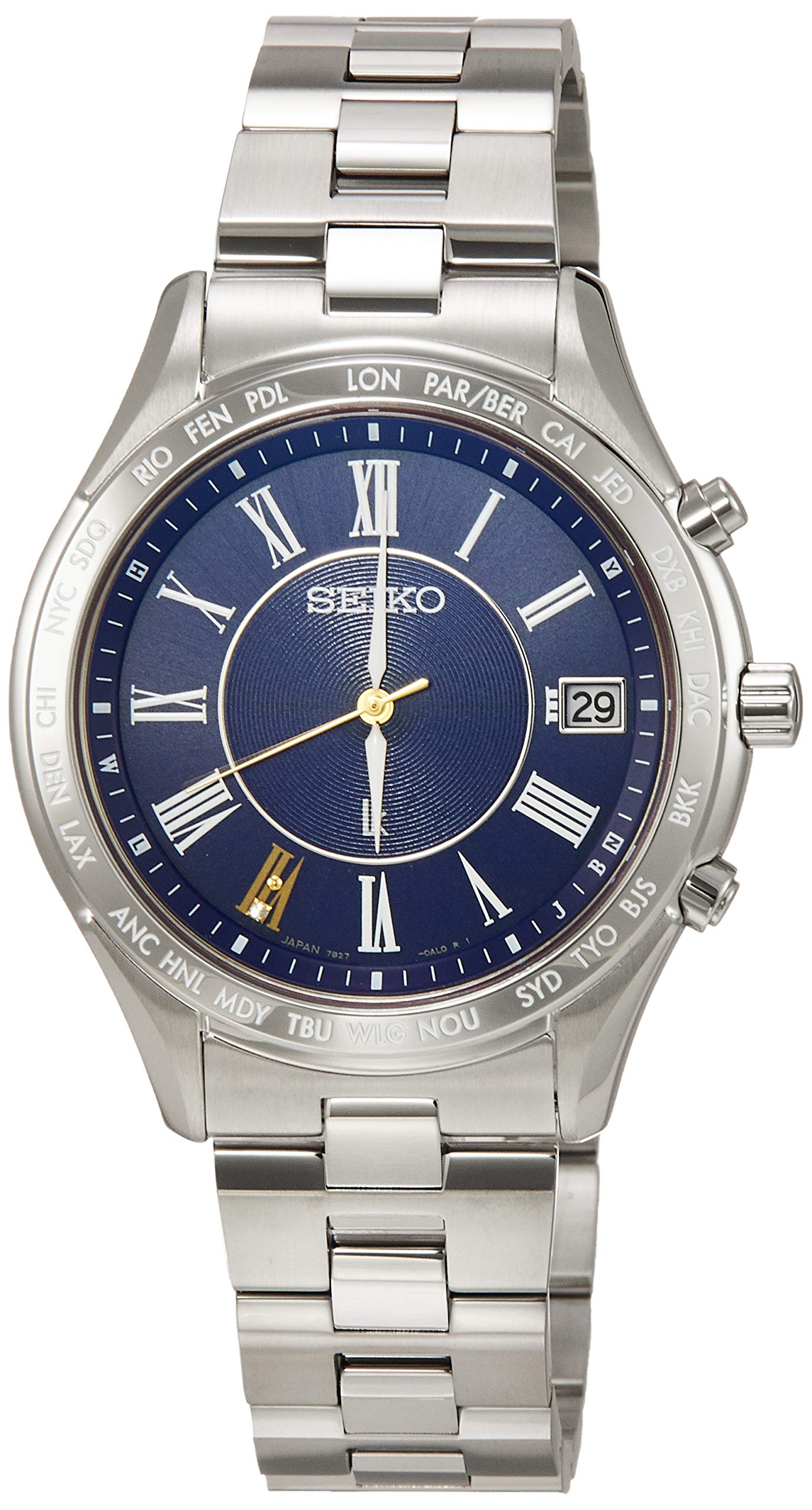 

[Seiko Watch] LUKIA Solar Radio Eternal Blue Limited Edition Diamond Dial Sapphire Glass SSVH031 Men s Silver Watch
