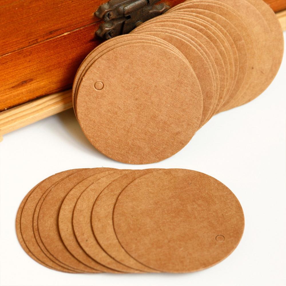 Xiaomi 100Pcs Round Tags 3/4/5cm Circle Kraft Paper Blank Gift Tags Price Tags with Hole Hang Tag for Craft Birthday Wedding Christmas450000