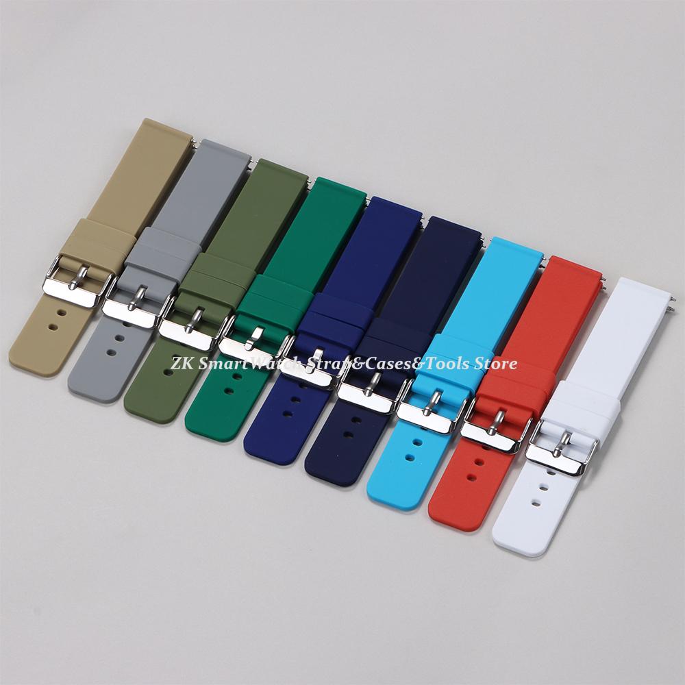 12/14/16/18mm 19mm 20mm 21mm 22mm 24mm Quick Release Silicone Strap for Huawei GT2/GT3 Smart Watch Bracelet Galaxy Watch 3 Band