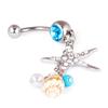 Chirurgischer Stahl Seestern Muschel Körper Nabel Bauchring Knopf Piercing Bar