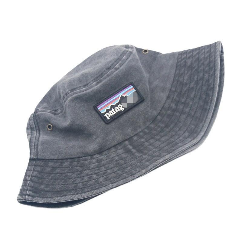 Bavlněný klobouk typu bucket hat s vyšívanými písmeny pro ochranu před sluncem a pro volný čas