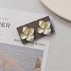 Elegant Flower Petal Stud Earrings - High-End Silver Needle Design for Versatile Wear