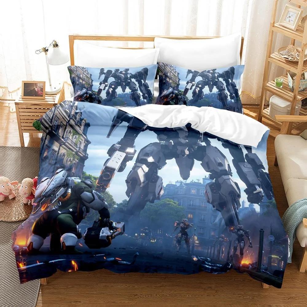 Game Overwatch 2 Invasion Bedding Collection Single Twin Full Queen King Size Bed Collection Adult Boys Bedroom Duvet Cover Collections New Anime