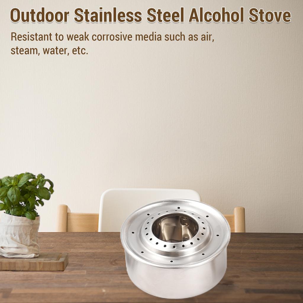 Alcohol Stove Stainless Steel Portable Alcohol Burner Stove with Fire Extinguishing Lid for Outdoor Camping