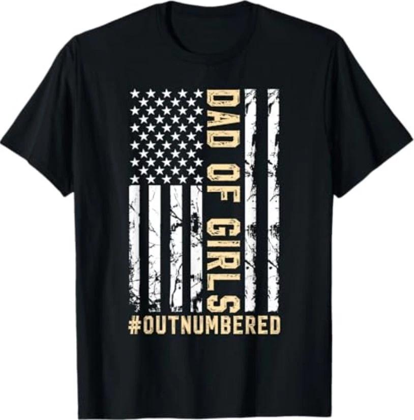 Girl Father s Day Daddy & Dad of Girls Outnumbered T-Shirt L