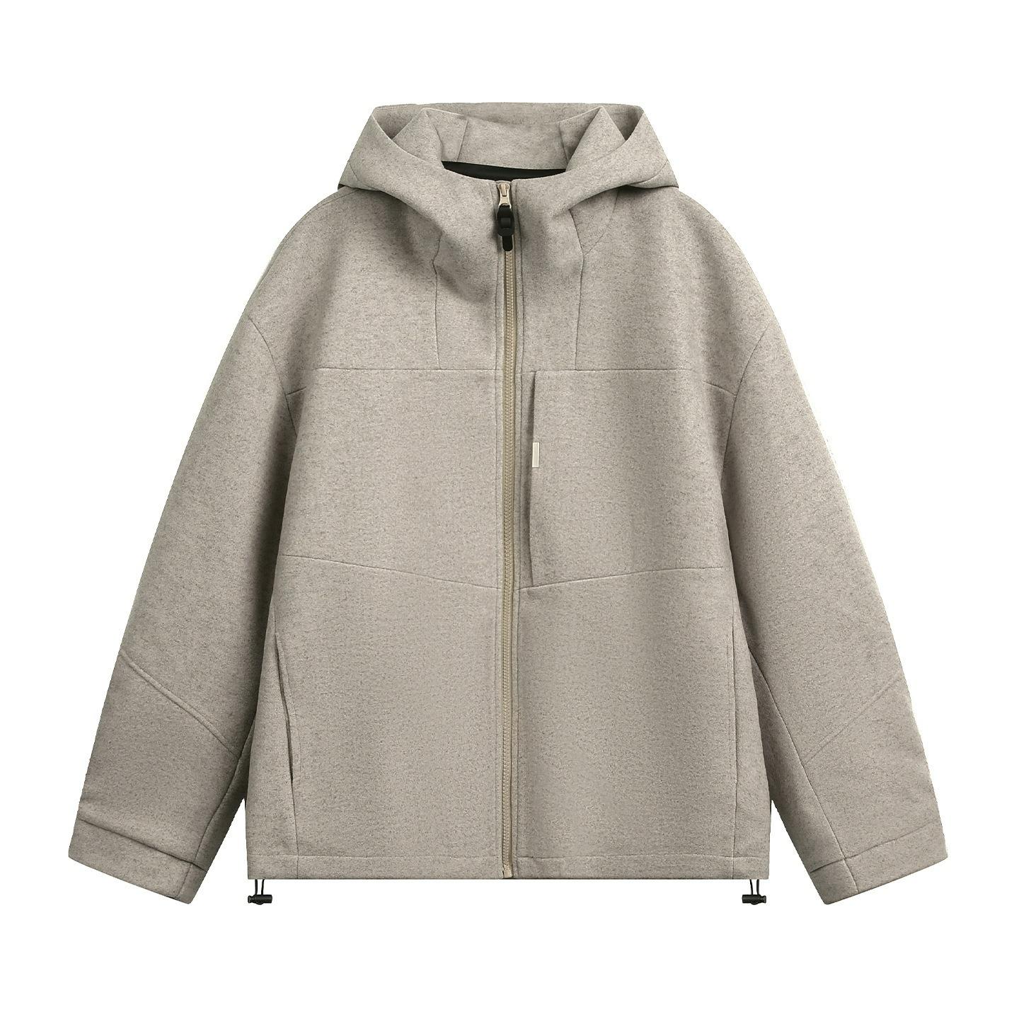 

Split Structure Texture Woolen Jacket Men s Autumn and Winter Models Thickened Warm Tide Brand Profile Cardigan Hooded Sweater Jacket XXL