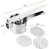 Potato Ricer 15oz Stainless Steel by Zorgons - Sturdy Masher for Creamy Mashed Potatoes, Sweet Potato Smasher with Comfort Grip Handle - Essential