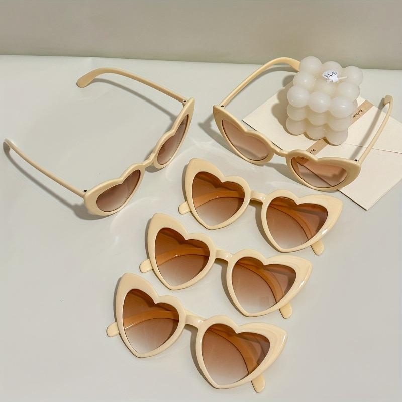 5 pairs of women's peach shaped PC frame fashionable glasses suitable for holidays weddings parties daily street style