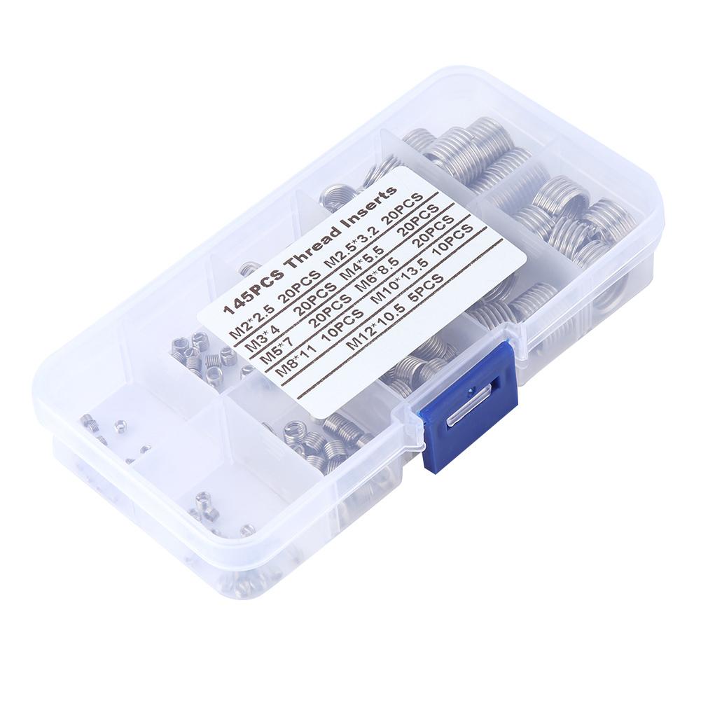 

Набор из 145 шт. набор инструментов для ремонта резьбы с проволочной резьбовой вставкой из нержавеющей стали