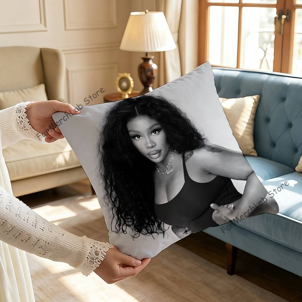 Singer SSZA Pillow Case Plush Fabric Soft Pillowcase Double Sided Print Sofa Cushion Cover Throw