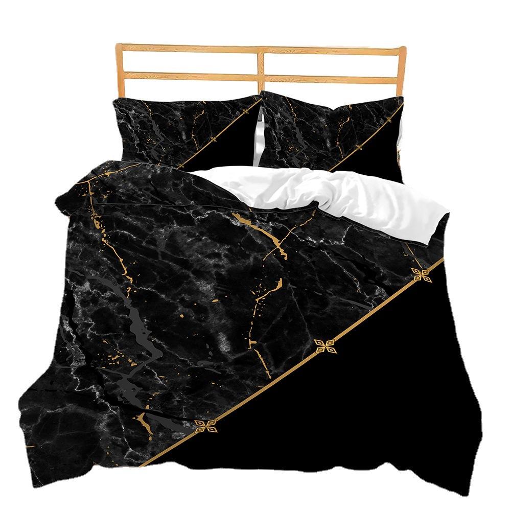 Bed Three-Piece Marble Pattern Fashion Simple Korean 3D Digital Printing Kit