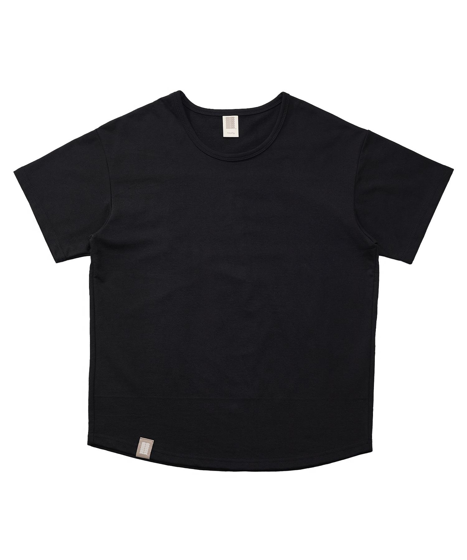 A Nothing Essential Pleat U-Neck 1/2 Tee (Black) S