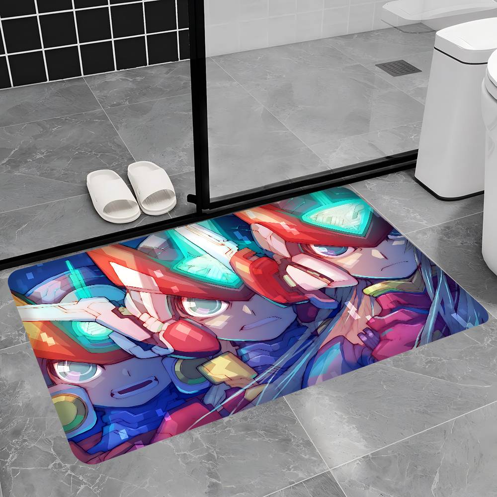 Classic Action Game R-Rockman Kitchen Mat Kids Room Bedroom Decoration Balcony Anti-Slip Doormat Living Room Alfombra