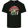 Frog Knitting Under a Mushroom Foraging Nature Unisexs Light Cotton TShirt