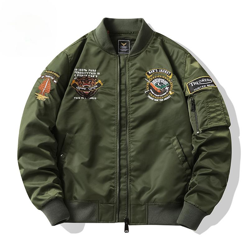 Весна и осень новая куртка ВВС мужская тяжелая промышленность вышитая бейсбольная форма куртка большого размера M