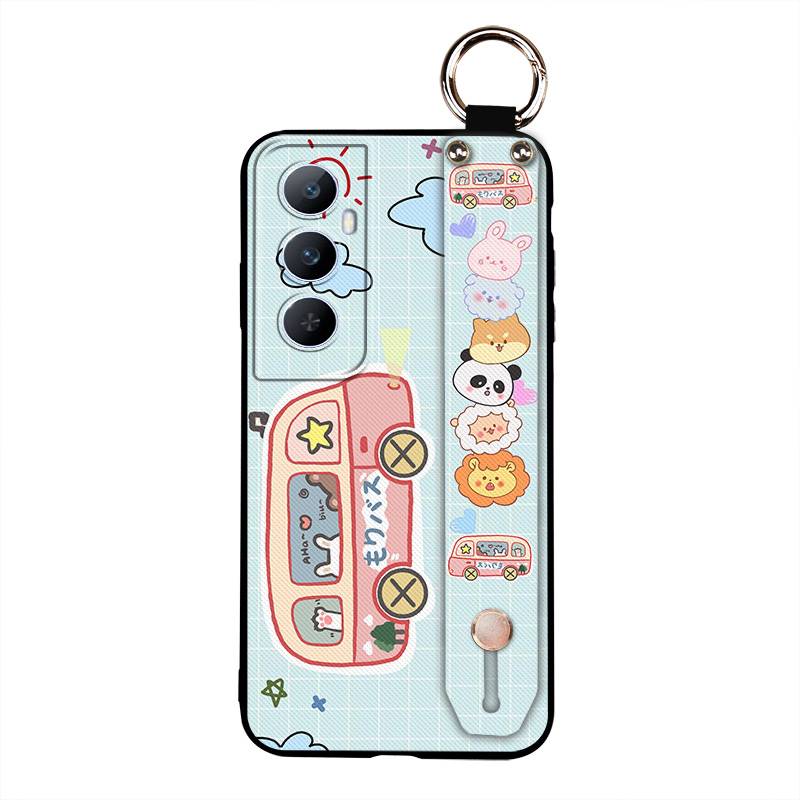 Soft case Ring Phone Case For Realme C65 Silicone Wrist Strap Phone Holder Lanyard Fashion Design Waterproof Shockproof