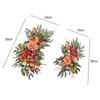 2x Silk Flowers Handmade Green Leaves Centerpiece Garland Floral Backdrop for Front Door Ceremony Reception Wedding Car Home