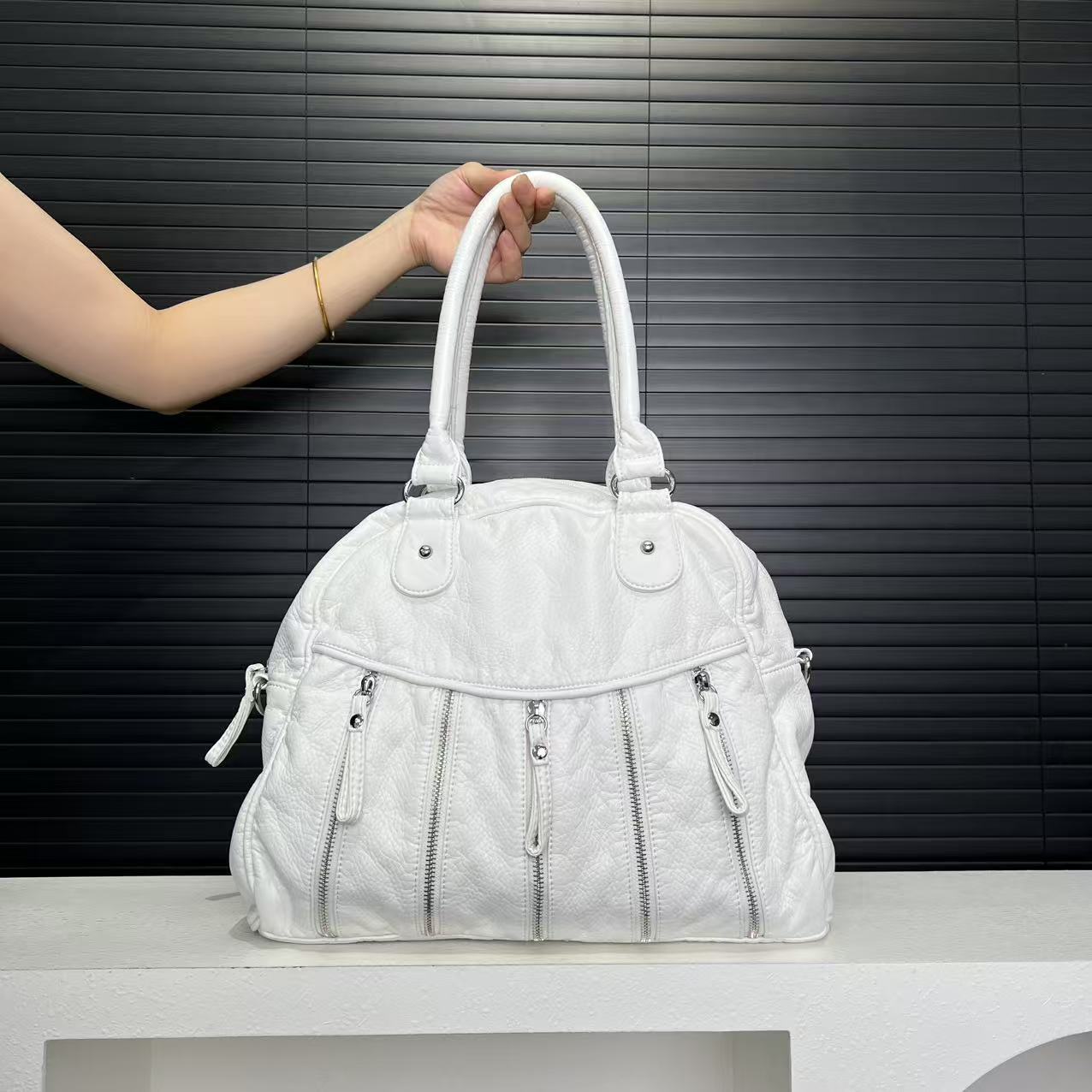 Женская сумка-тоут с карманами в стиле  Хотти  и  Локомотив , наплечная сумка Maillard белый