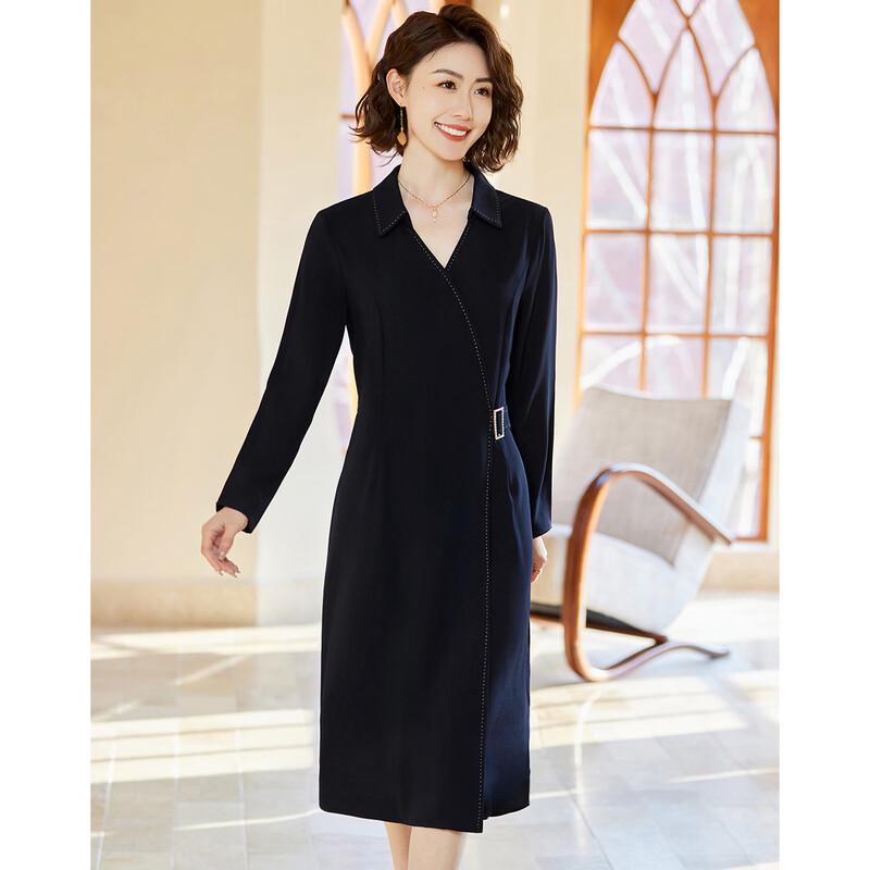 Pasite Elegant V-Neck Long-Sleeve Dress 4XL
