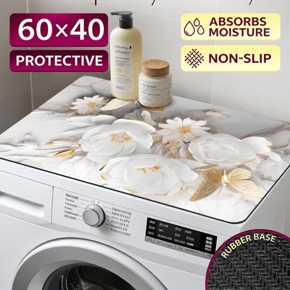 Absorbent Washing Machine Top Protector Pad Non Slip Bathroom Carpet Home