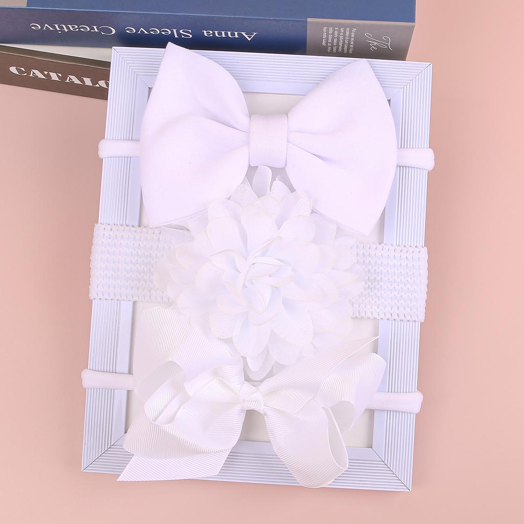 3PCS Chiffon Flower Headbands Baby Girls Hair Bows Headband Elastic Soft Nylon Hairbands for Baby Turban Infant Hair Accessories
