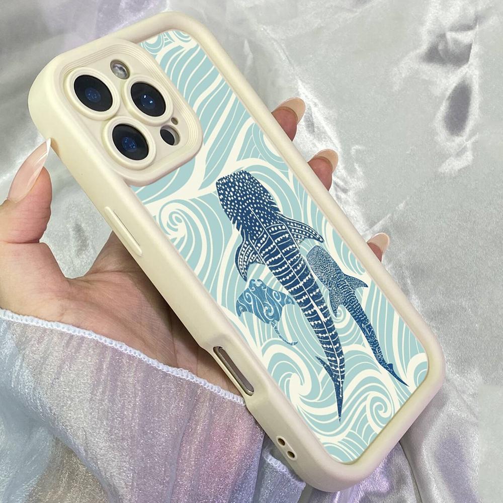 JT520 Sommer Walhai für iPhone 17 16 15 Pro Max Samsung S26 S25 Ultra A17 A07 A56 A16 A15 A06 Xiaomi 15T Redmi 15c 14C Note 11 12 13 14 Weiche Hülle