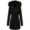 Women's Winter Parka Coat Thickened Fleece Lined Padded Warm Hooded Long Military Puffer Jacket Faux Fur Overcoat Casual Fashion Outdoor Outerwear New